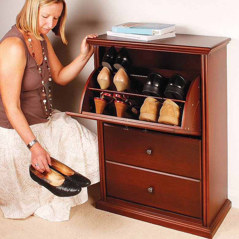 Shoe Storage Cabinet Colours - Mahogany