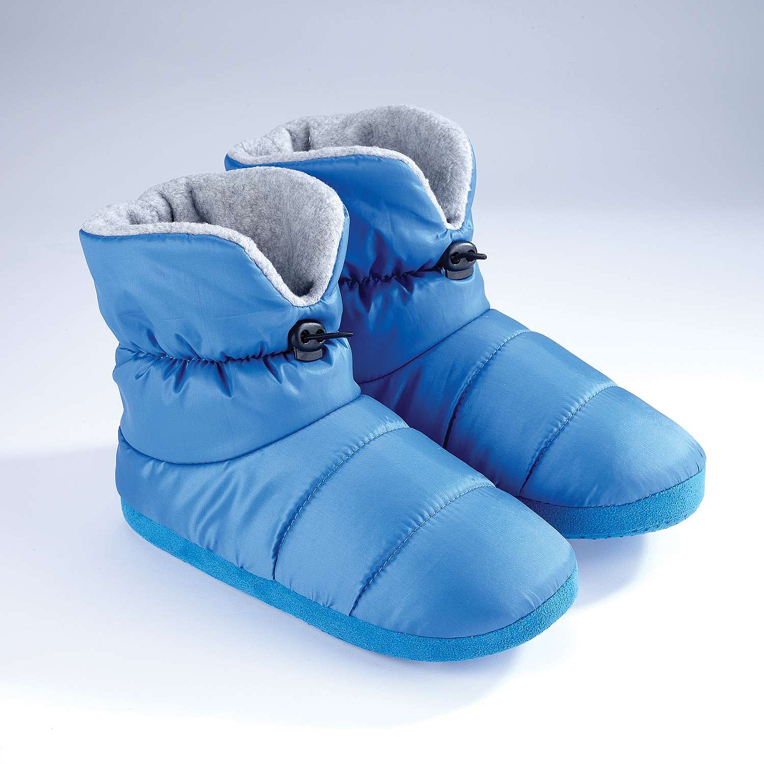 Slipper Boots - Quilted Memory Foam Duvet - Blue | Slippers | Coopers ...