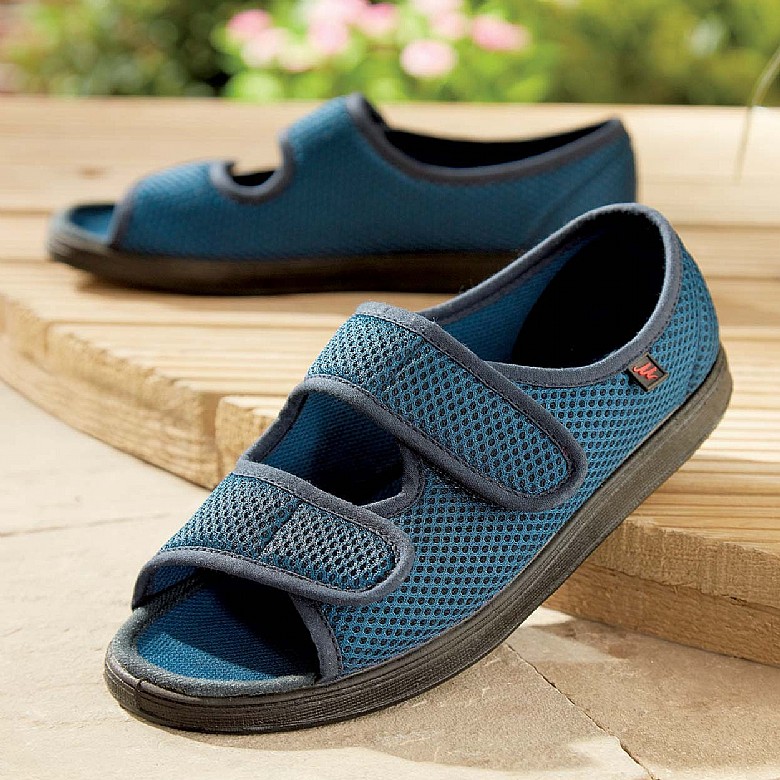Blue Extra Wide Sandals, Shoes