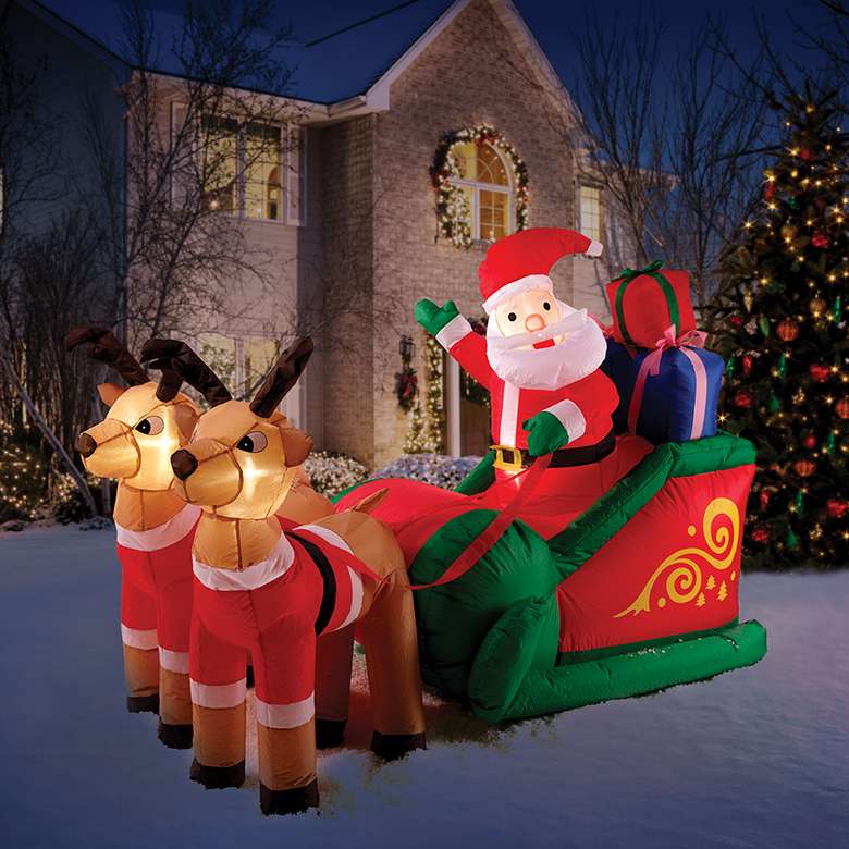 7ft Inflatable Santa with Sleigh | Coopers Of Stortford