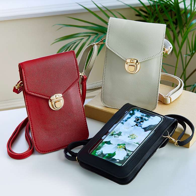 Women Phone Wallet Touch Mobile Phone Bag Transparent Design Hand Take  Wallet Ladies Love Fashion Shoulder Bag … | Handbag straps, Cross shoulder  bags, Mobile pouch