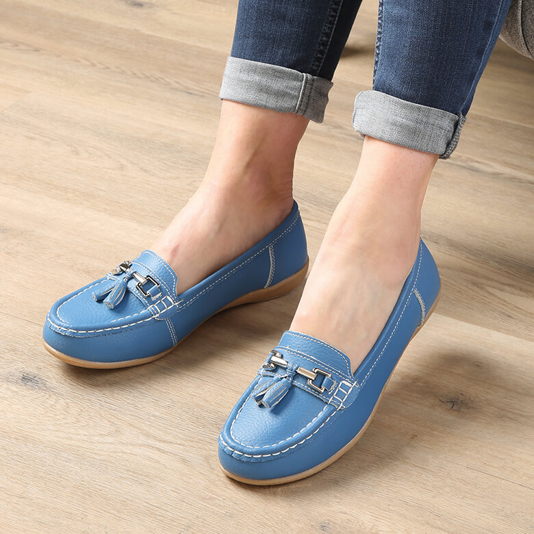 Womens blue hot sale loafers uk