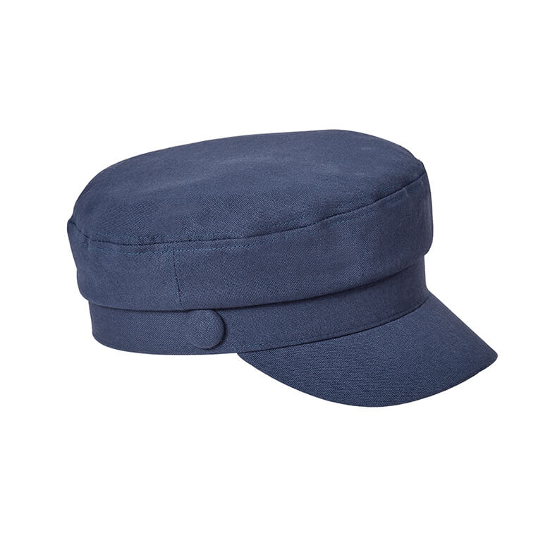 Linen Barge Cap Navy