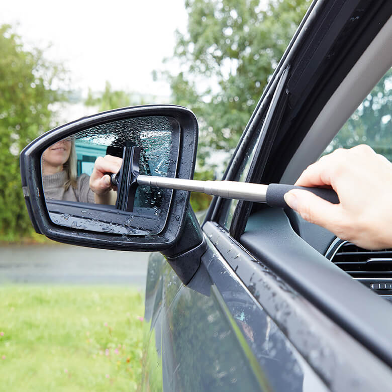 TOPSACE Car Side Mirror Squeegee, Retractable Wing Mirror Wiper Cleaner,  Portable Vehicle Interior Exterior Accessories for Rainy Foggy Weather