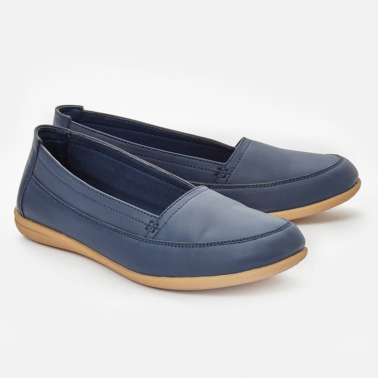 Navy Slip On Comfort Shoes