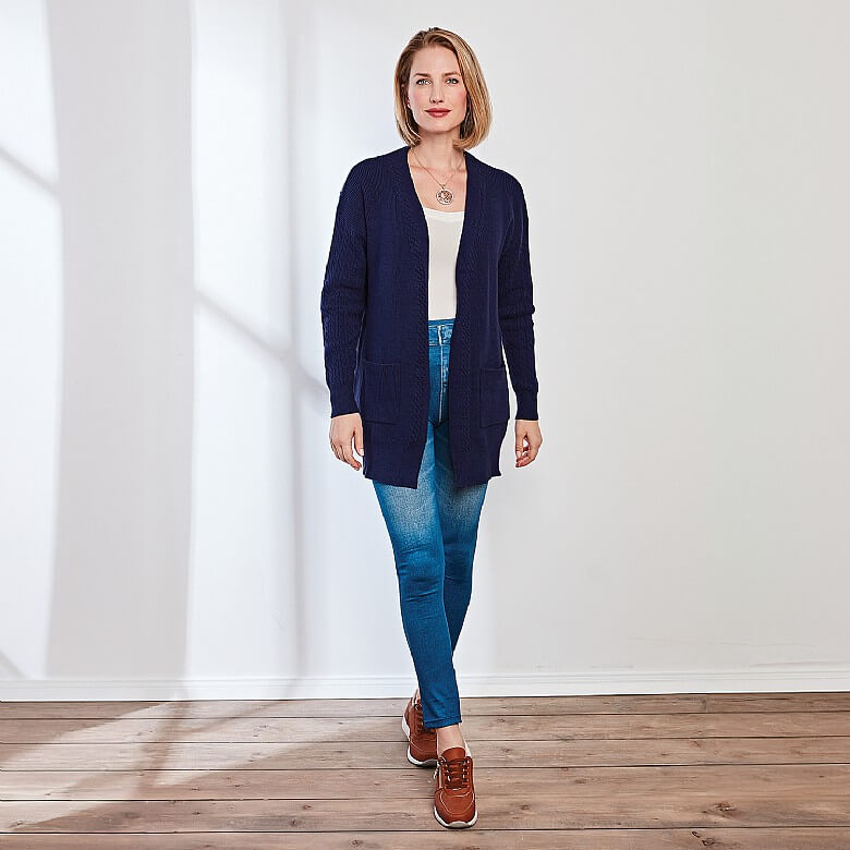 Navy Boyfriend Cardigan Coopers Of Stortford