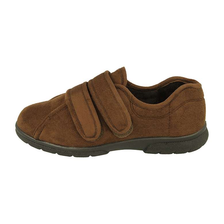 Joseph Men s Wide Fit House Shoes Brown