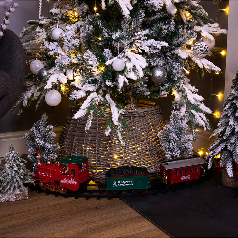 model train set for around christmas tree