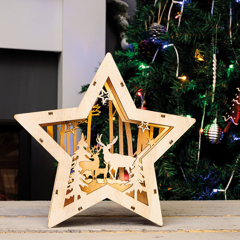 christmas tree wooden star