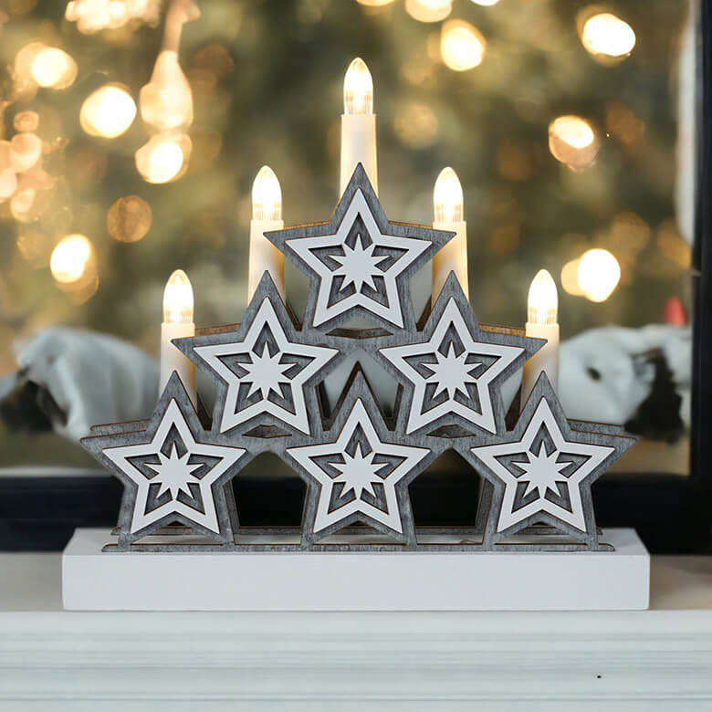 silver christmas candle arch