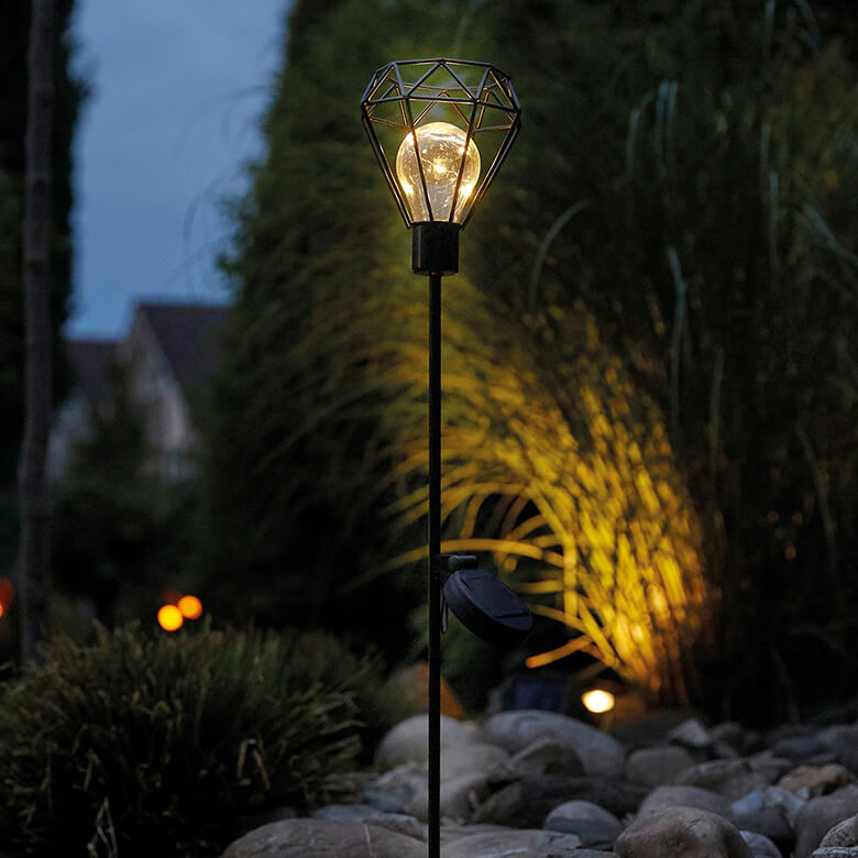 Metal Wire Stake Solar Diamond Light | Coopers Of Stortford