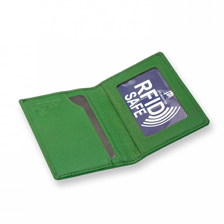 Bus Pass Credit Card Holder RFID Safe - Green