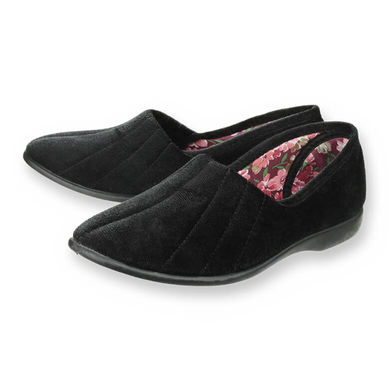 Ladies cheap slippers black