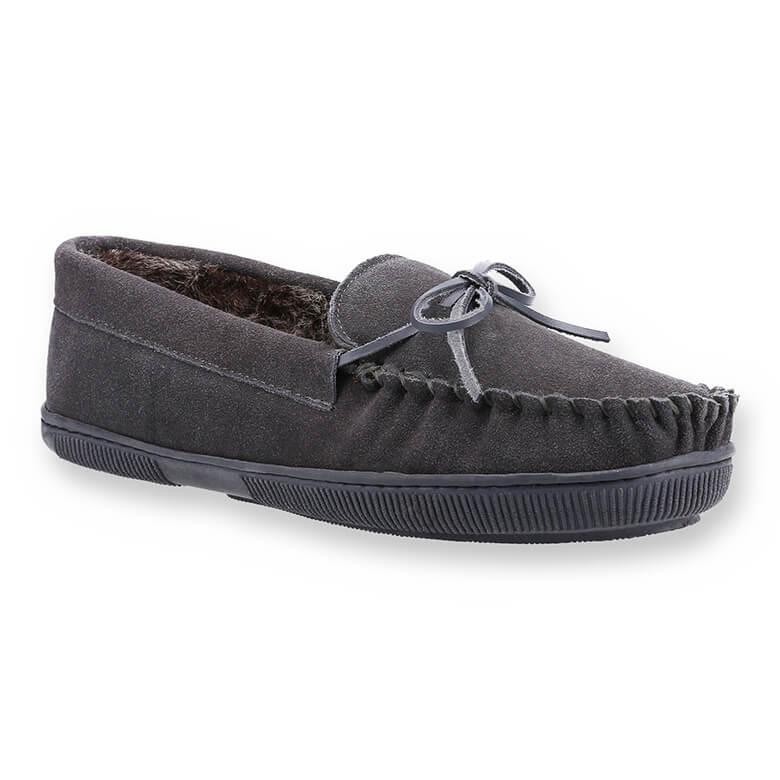 Grey best sale suede slippers