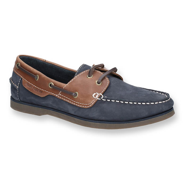 Hush Puppies Men's Henry Boat Shoe - Blue/Tan | Coopers Of Stortford