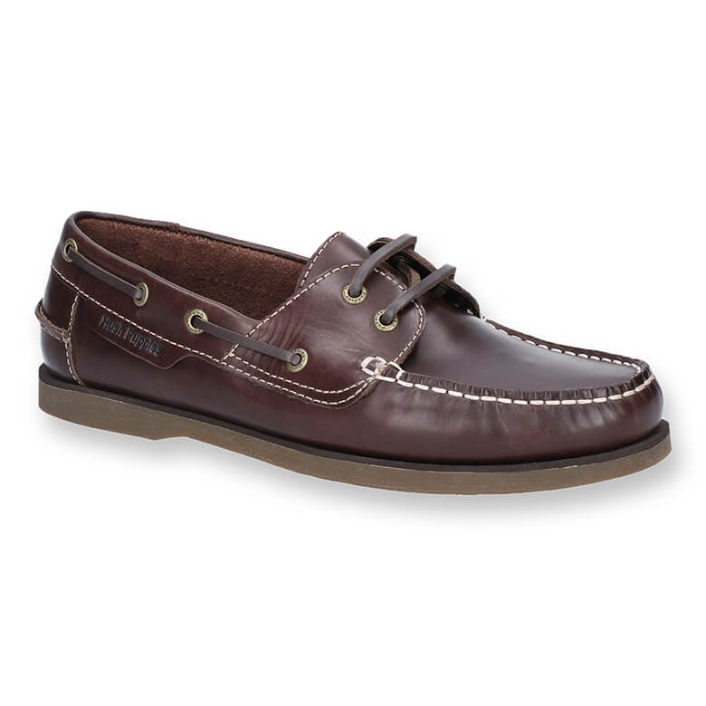 Hush Puppies Men's Henry Boat Shoe - Blue/Tan | Coopers Of Stortford