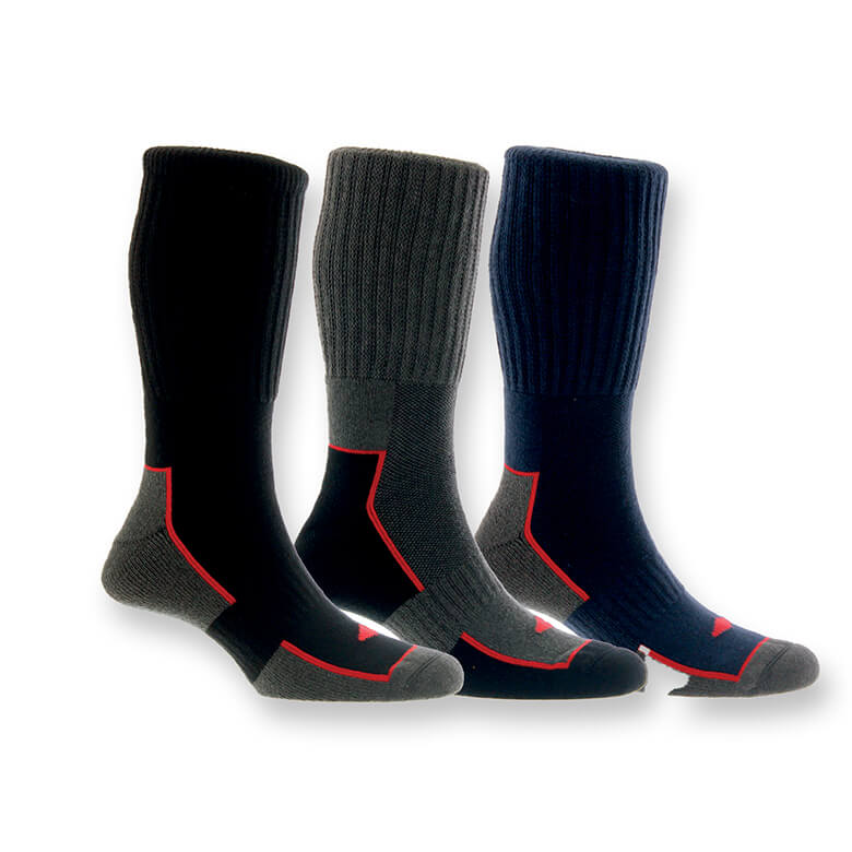 Long Cotton Workwear Men's Socks 3 pack | Coopers Of Stortford