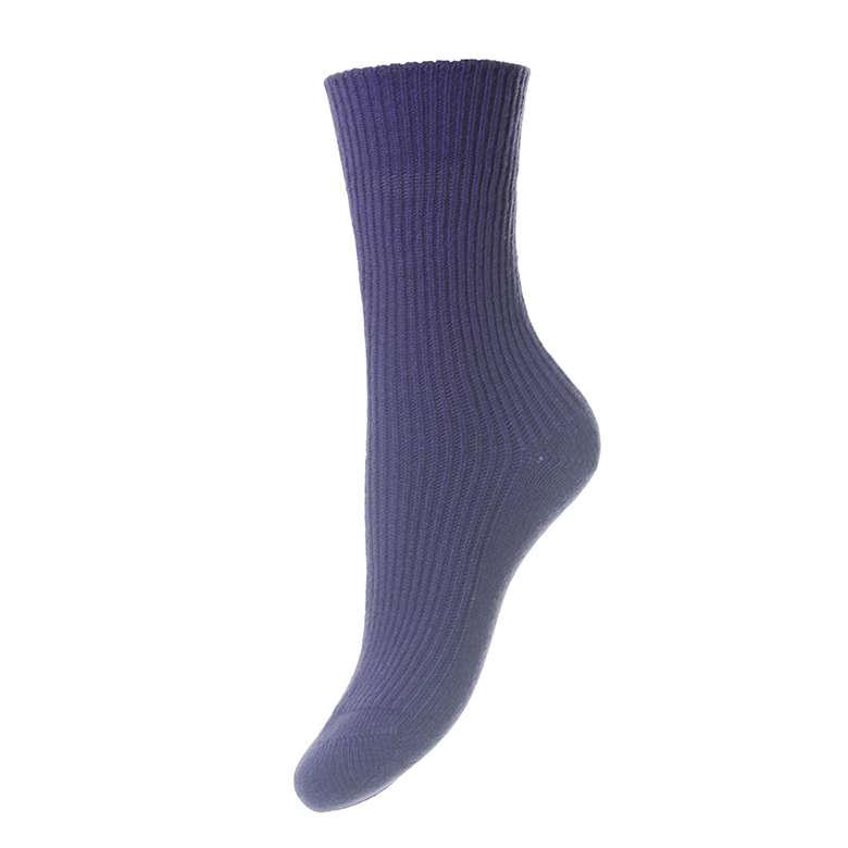 Women's Cashmere Blend Turn Over Top Socks Plum