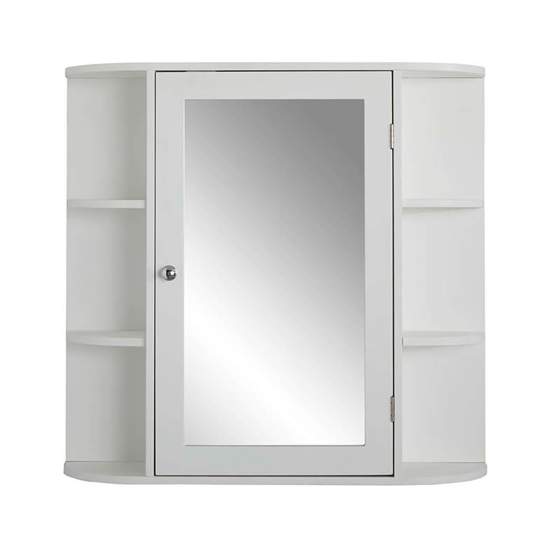 Wall cupboard outlet with mirror