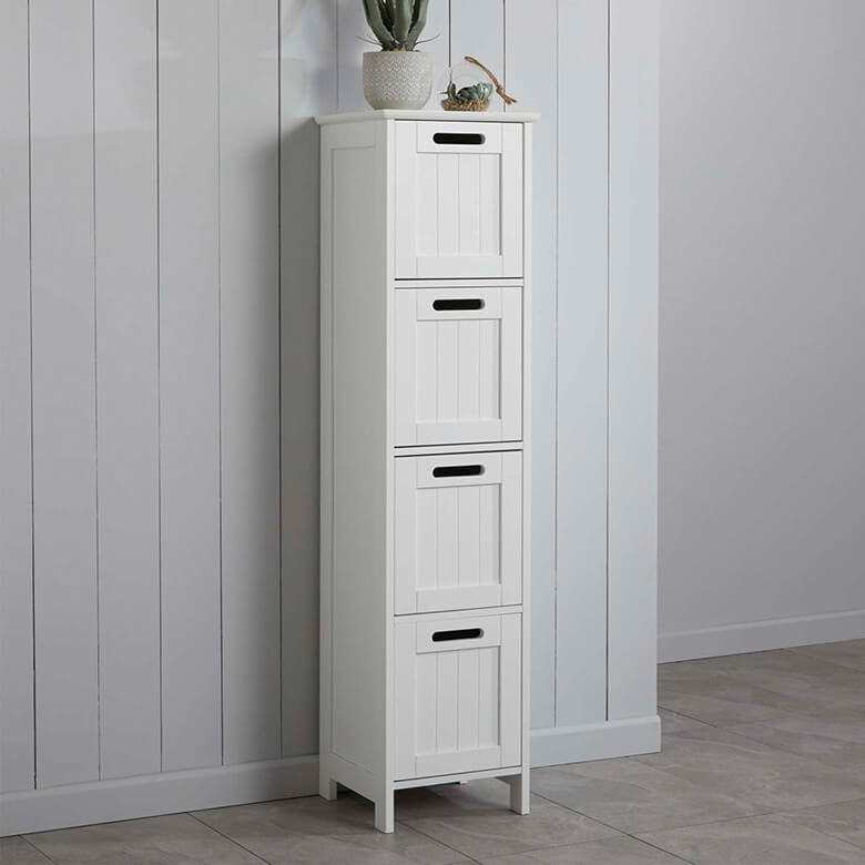 Colonial 4 Drawer Cabinet - White | Coopers Of Stortford