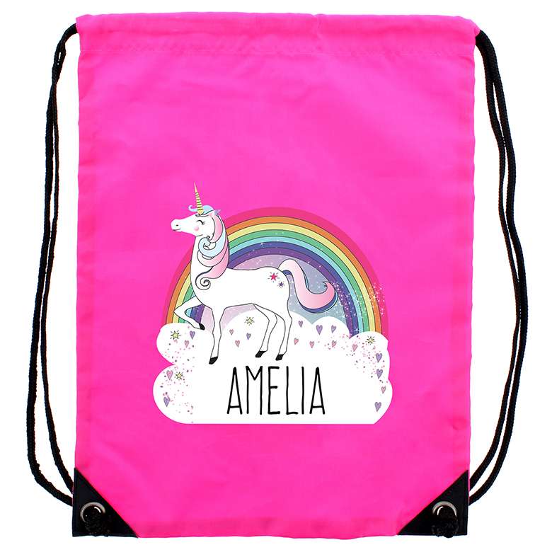 Magic Rainbow Unicorns Drawstring Travel Bag