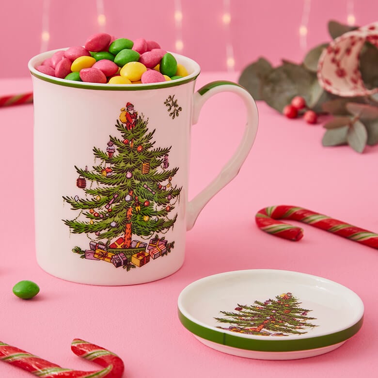 pink christmas tree cup