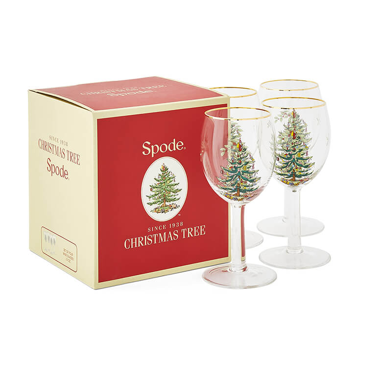 spode christmas wine glasses