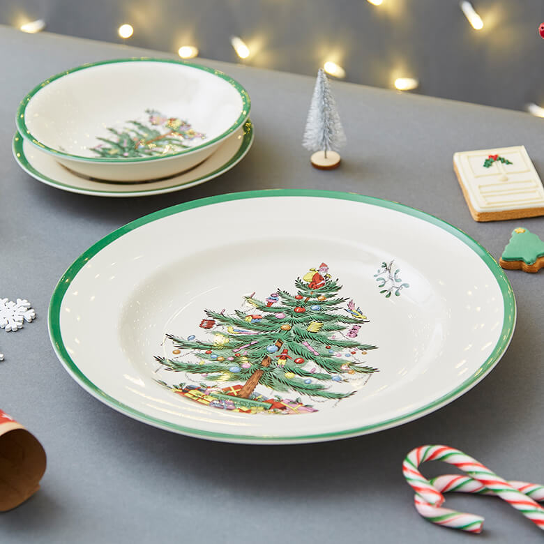 christmas serving plates