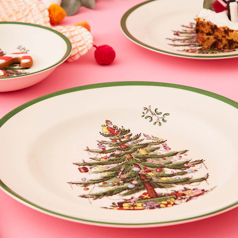 Spode Christmas Tree Set Of 4 Dinner Plates