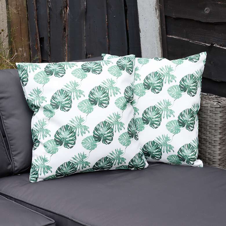 Pair Of Scatter Cushions Botanical Green | Coopers Of Stortford