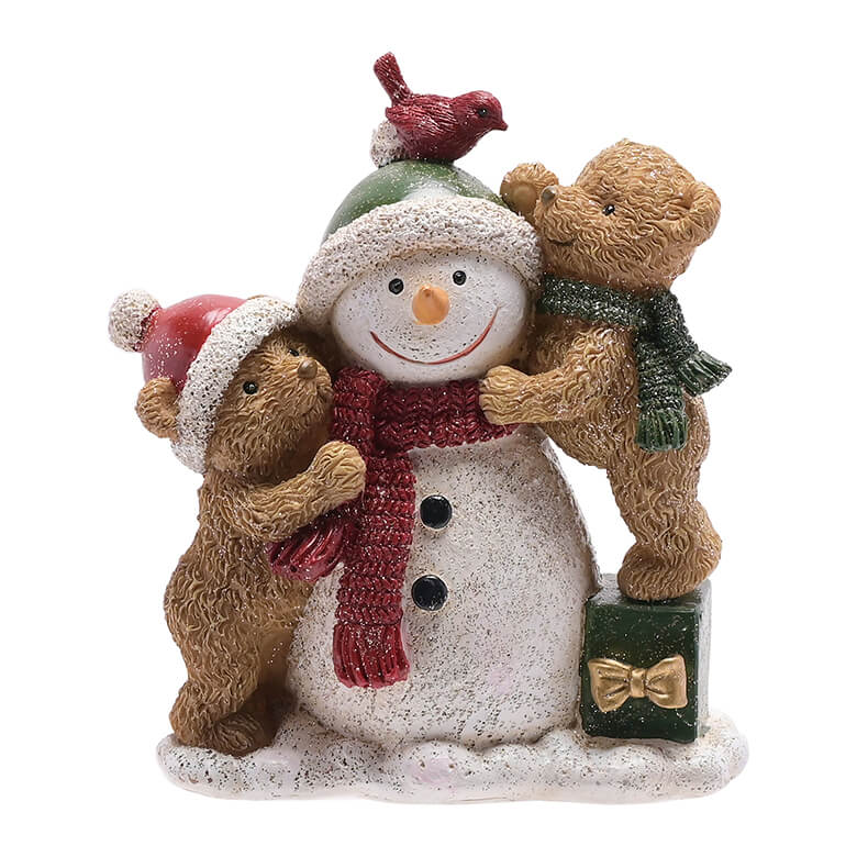 Snowman Teddy Bears Scene Figurine Coopers Of Stortford