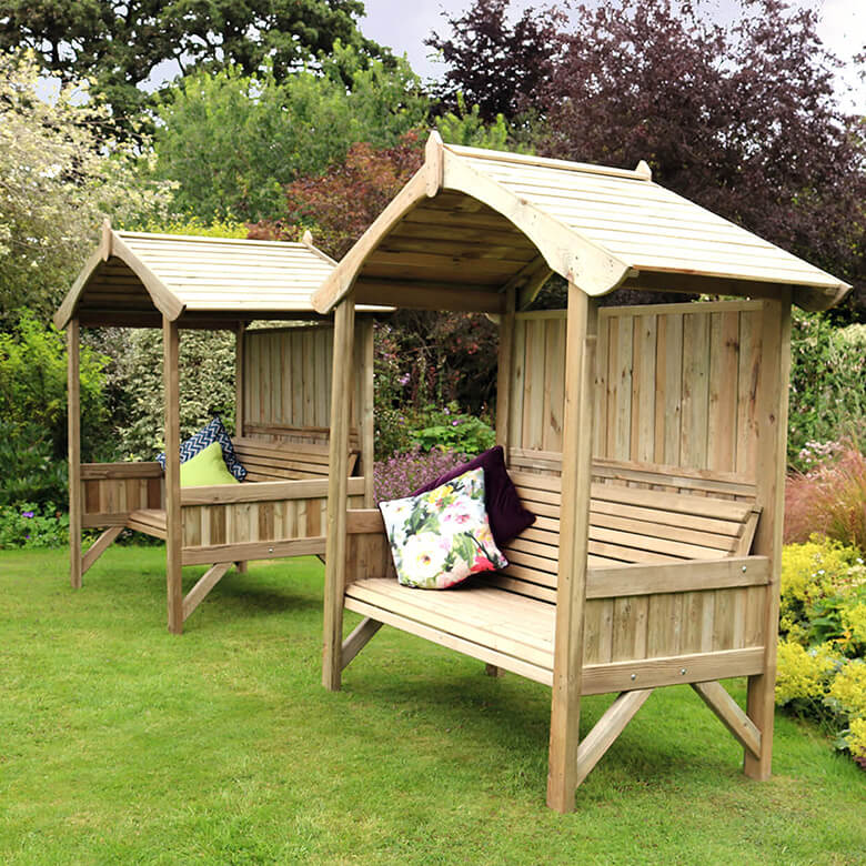 Cottage garden three discount seater wooden arbour