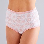 Womens 3 Pack 100% Cotton Pink Mix Full Briefs