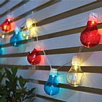 Red white and blue outlet star solar lights