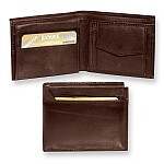 CTM Men's Colorado Leather RFID Trifold Chain Wallet, Dark Brown