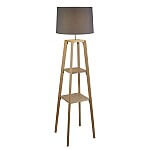 Seville wooden deals shelf floor lamp